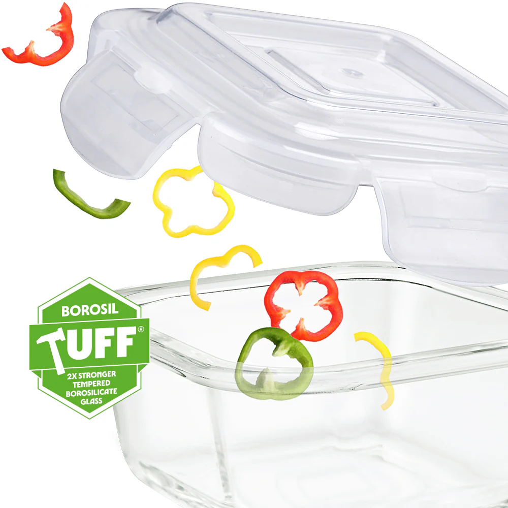Klip n Store Square Glass Container, 400 ml - Image 3
