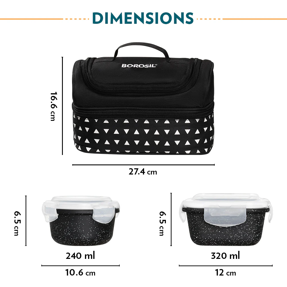 Universal Glass Lunchbox, Kube Black - Image 3