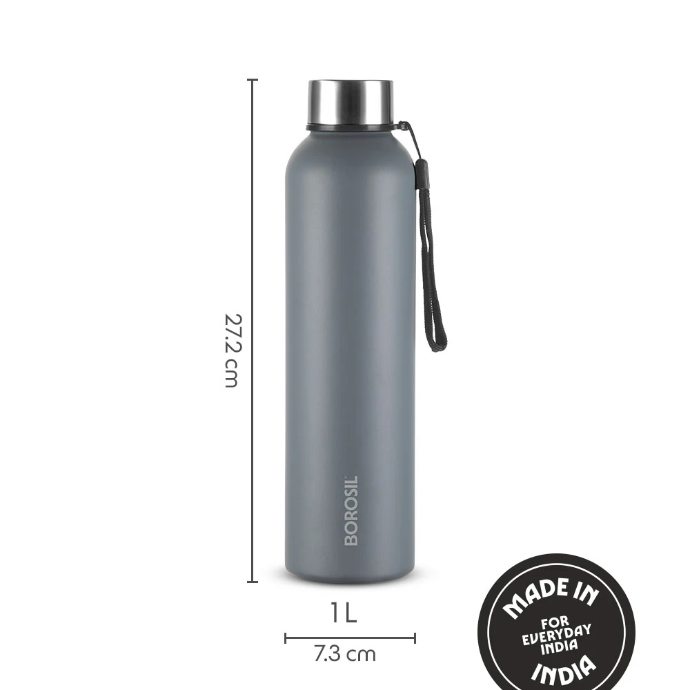 Laguna Stainless Steel Single Wall Bottle, Grey - Image 5