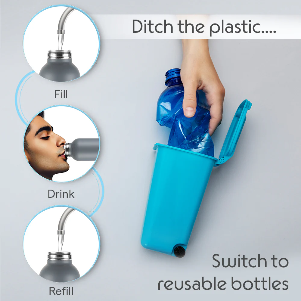 Laguna Stainless Steel Single Wall Bottle, Grey - Image 9