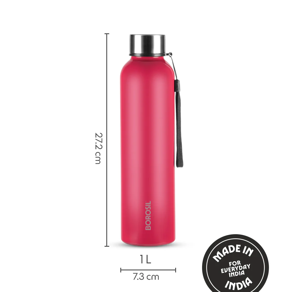Laguna Stainless Steel Single Wall Bottle, Red - Image 3