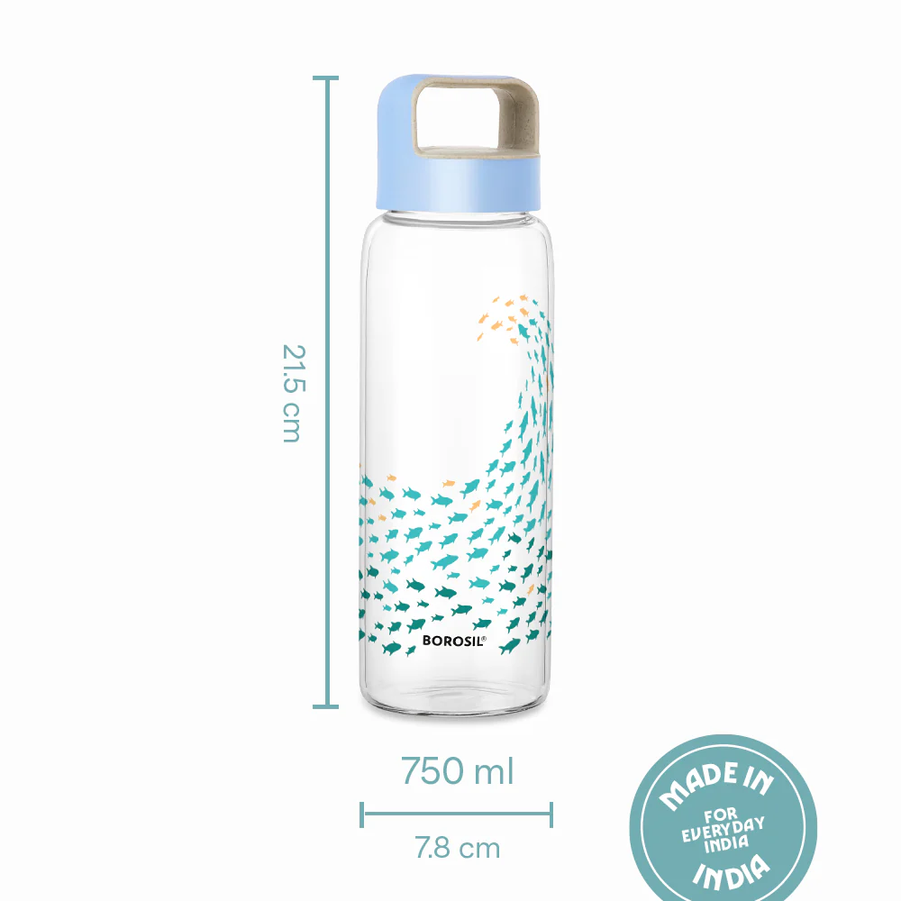 Marina Wide Mouth Printed Glass Bottle - Image 3