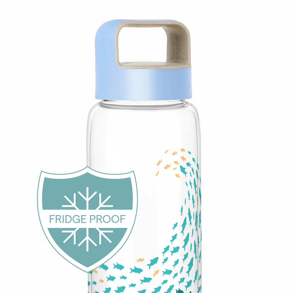 Marina Wide Mouth Printed Glass Bottle - Image 4