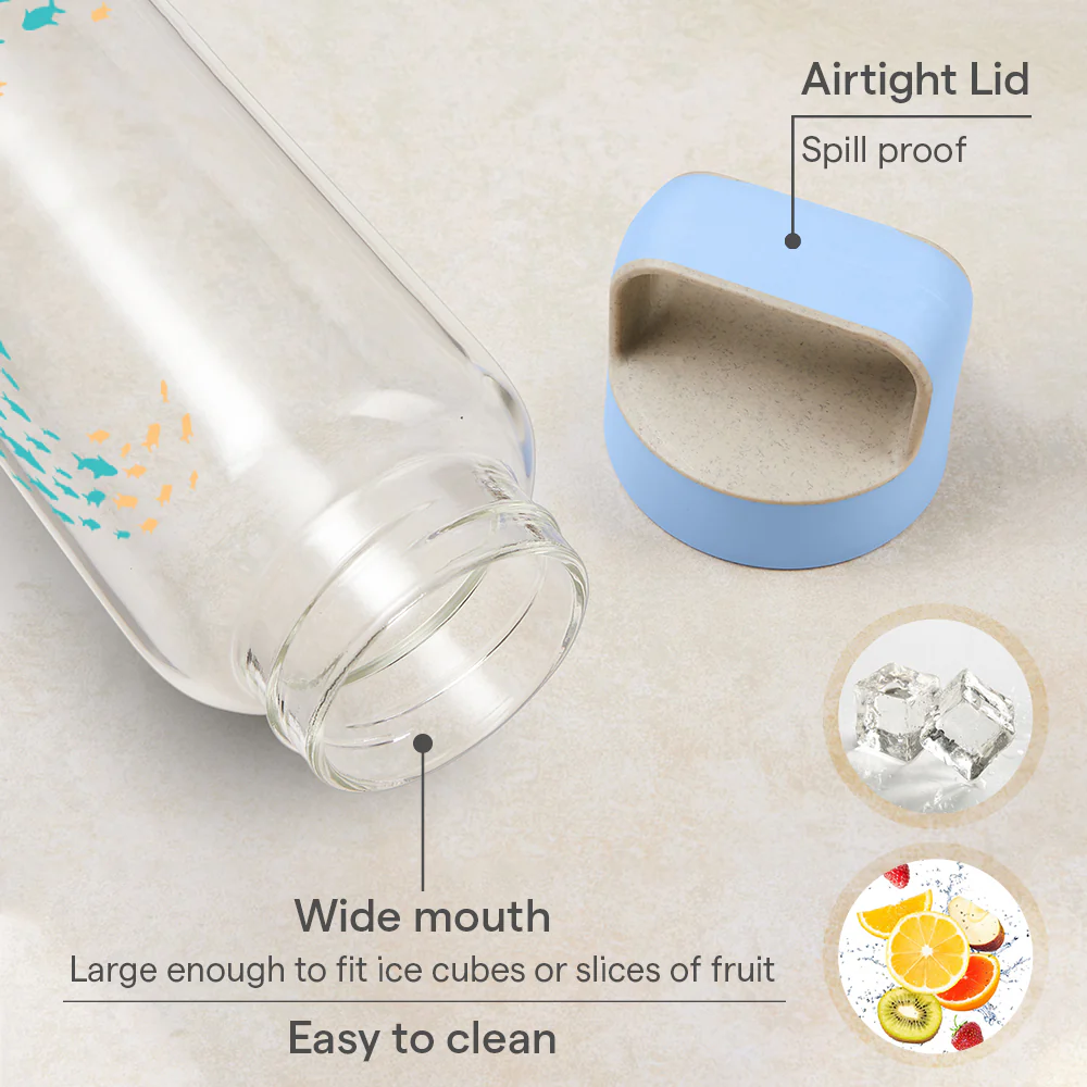 Marina Wide Mouth Printed Glass Bottle - Image 5