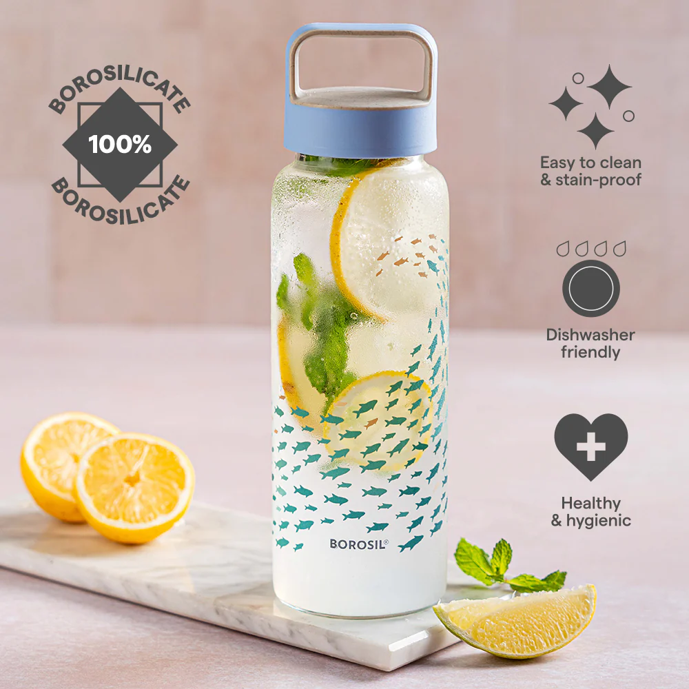 Marina Wide Mouth Printed Glass Bottle - Image 8