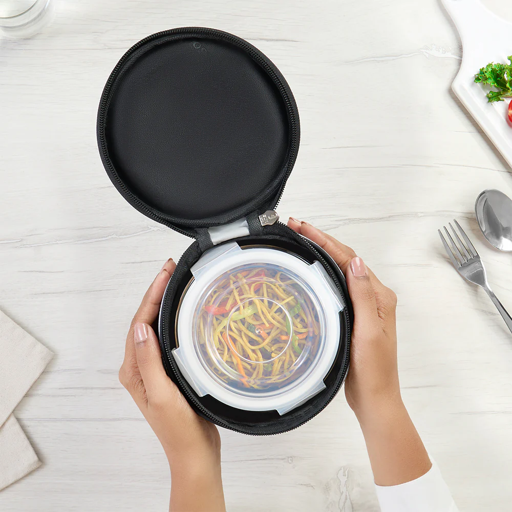 Mealbox Round Glass Lunchbox, Blue - Image 10