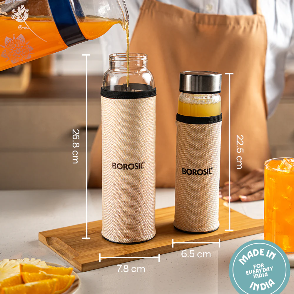 Neo Clear Glass Bottle Wide Mouth w Jute Cover - Image 3