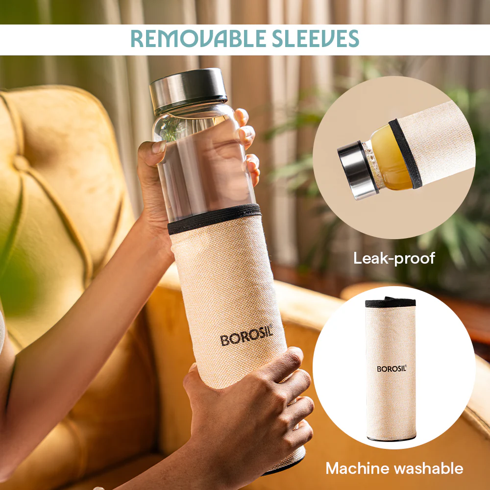 Neo Clear Glass Bottle Wide Mouth w Jute Cover - Image 5