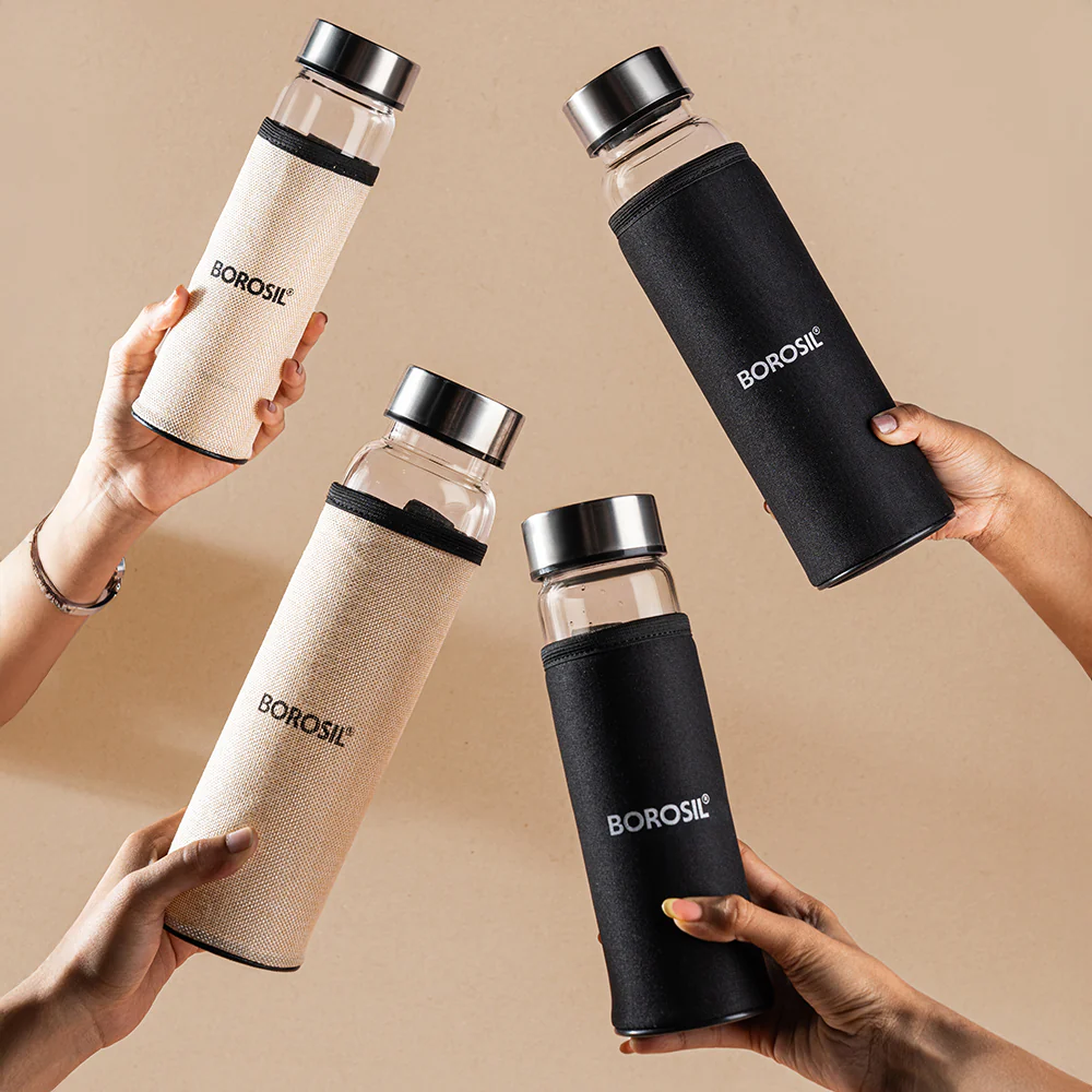 Neo Clear Glass Bottle Wide Mouth w Neoprene Cover - Image 10