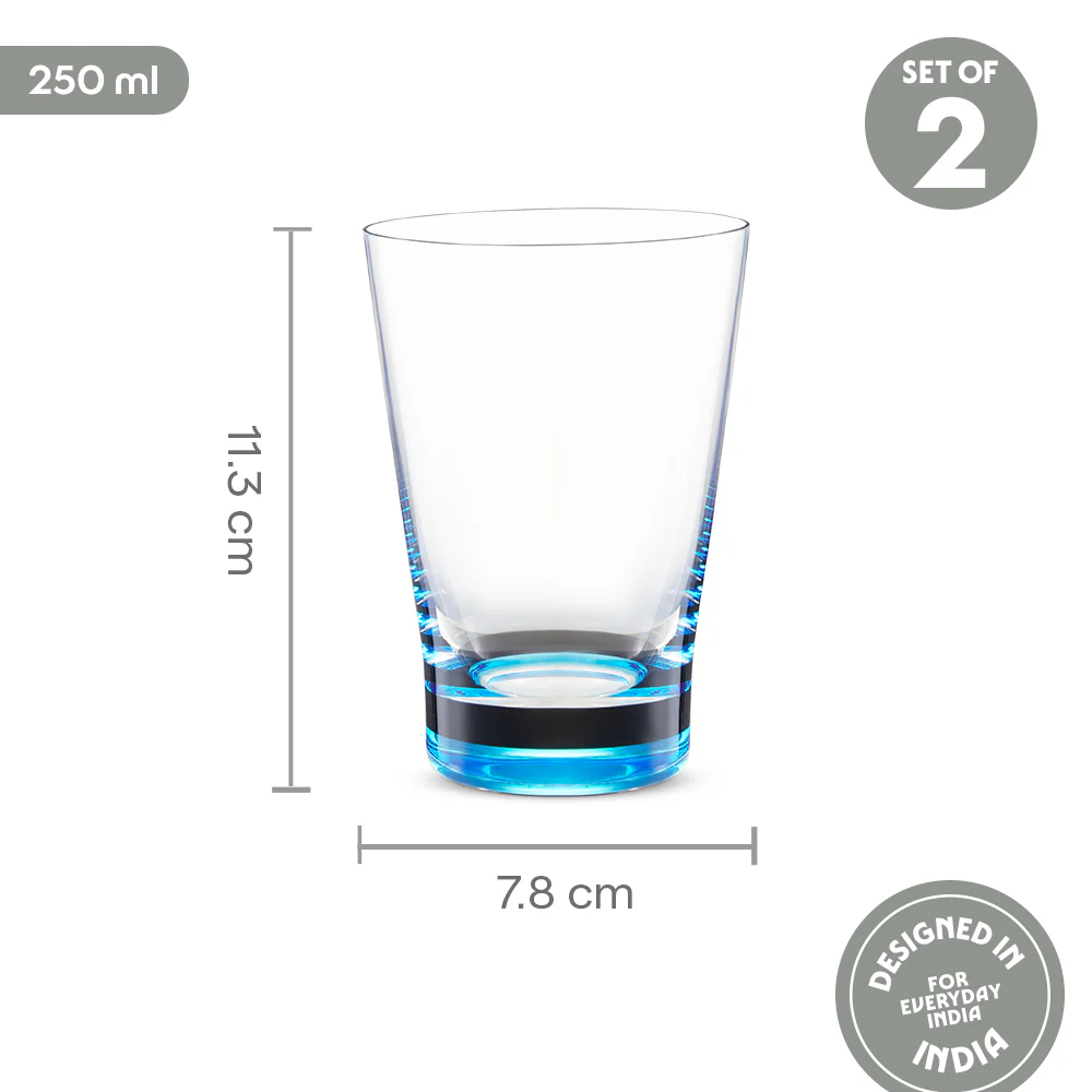 Orra Glass Tumbler Set, Blue - Image 3