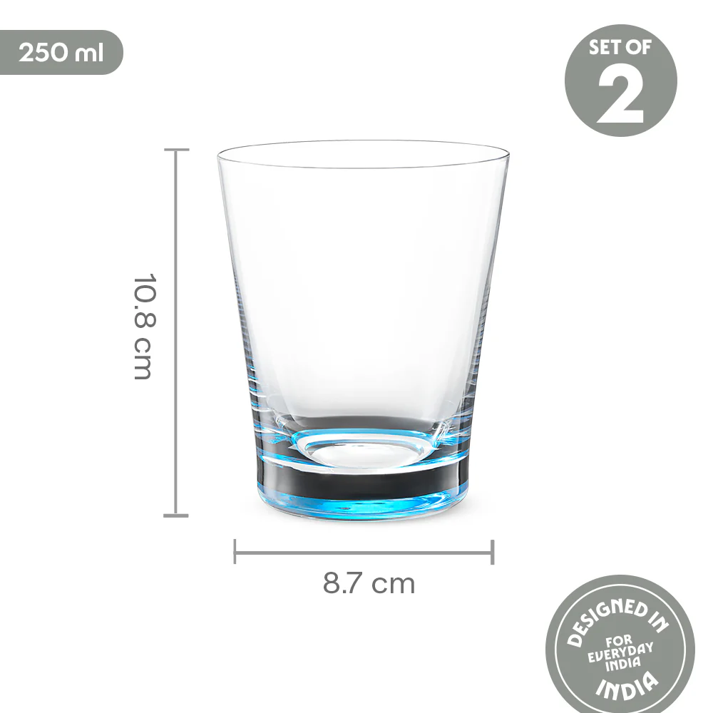 Orra Glass Tumbler Set, Blue - Image 3