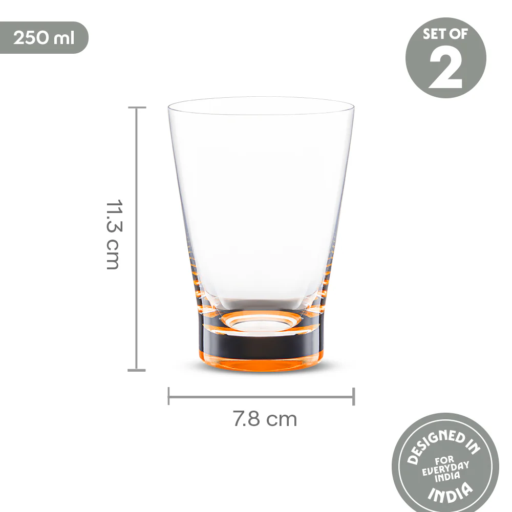 Orra Glass Tumbler Set, Orange - Image 3