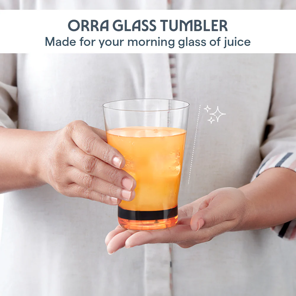 Orra Glass Tumbler Set, Orange - Image 4
