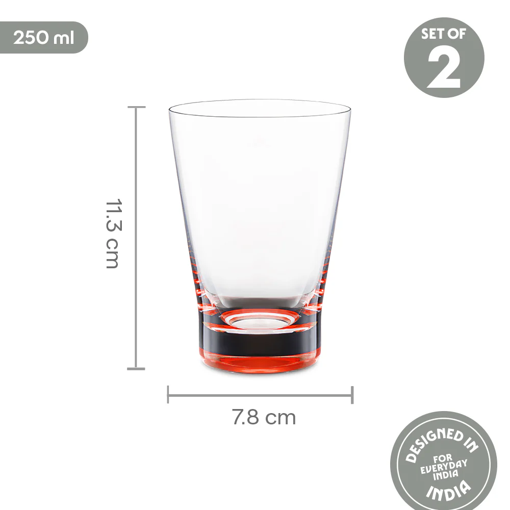 Orra Glass Tumbler Set, Red - Image 3