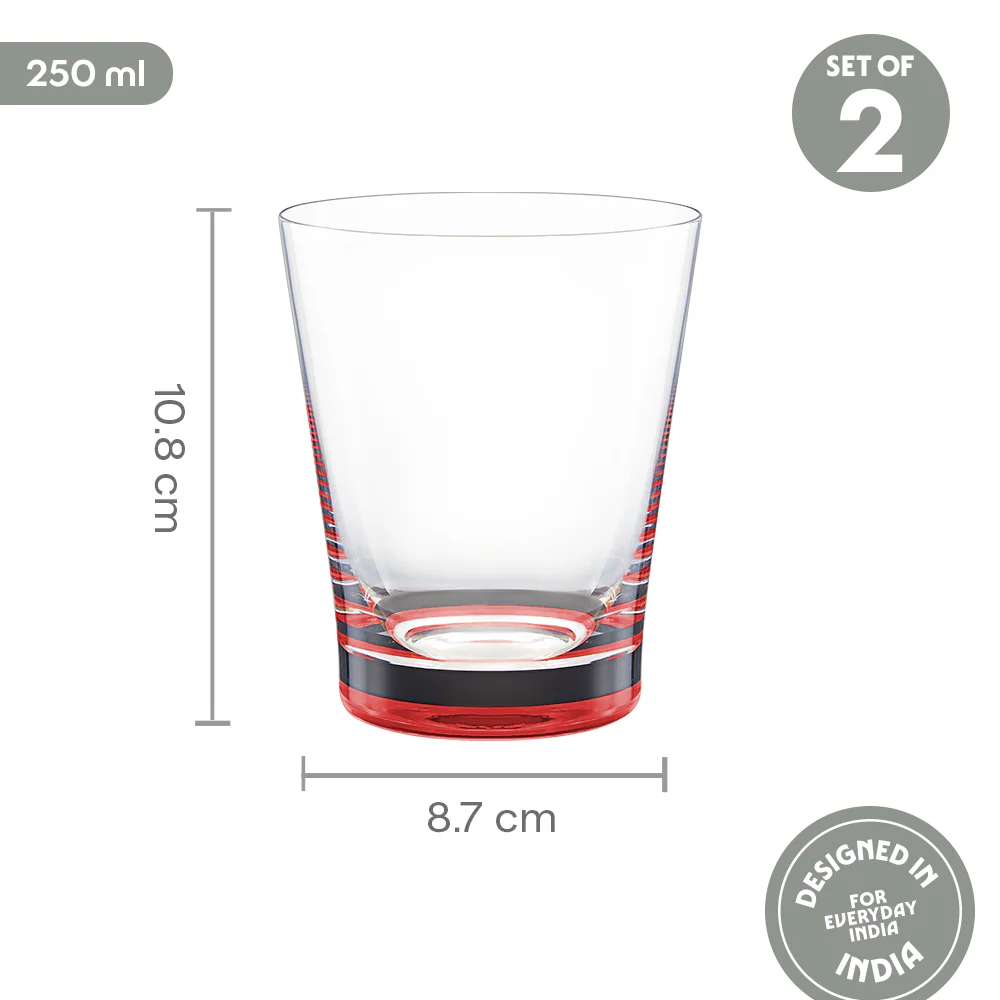 Orra Glass Tumbler Set, Red - Image 3