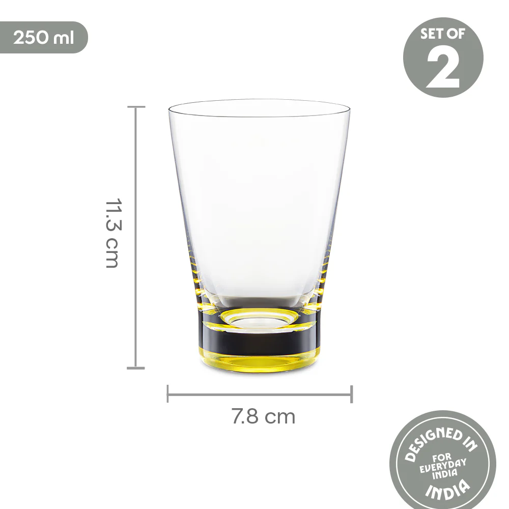 Orra Glass Tumbler Set, Yellow - Image 3