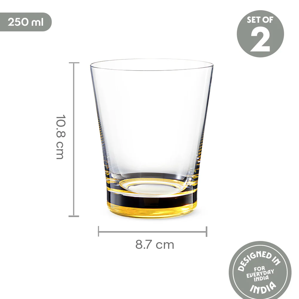 Orra Glass Tumbler Set, Yellow - Image 3
