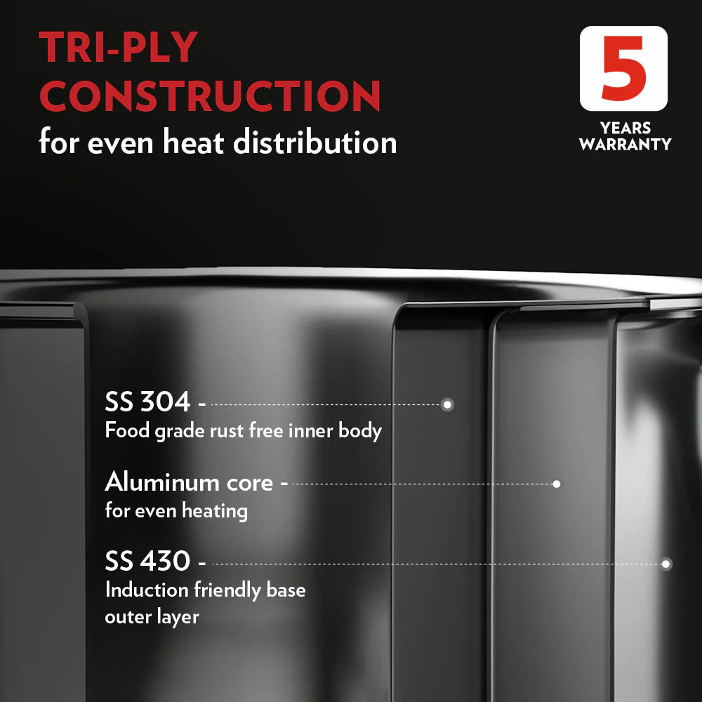 Presto Triply Outer Lid Pressure Cooker - Image 4