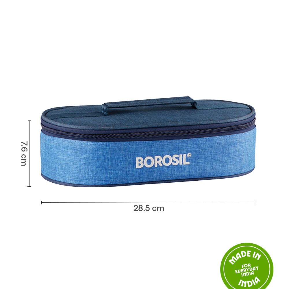 Borosil Prime Flat Lunch Bag, Round, For Set of 2, (400ml) (Only Bag) - Image 3