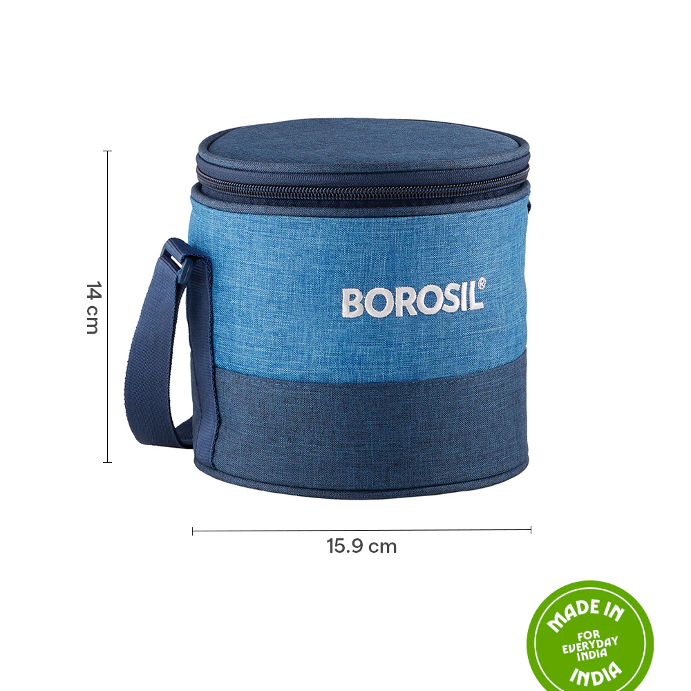Borosil Prime Tall Lunch Bag, Round, For Set of 2, (400ml) (Only Bag) - Image 3