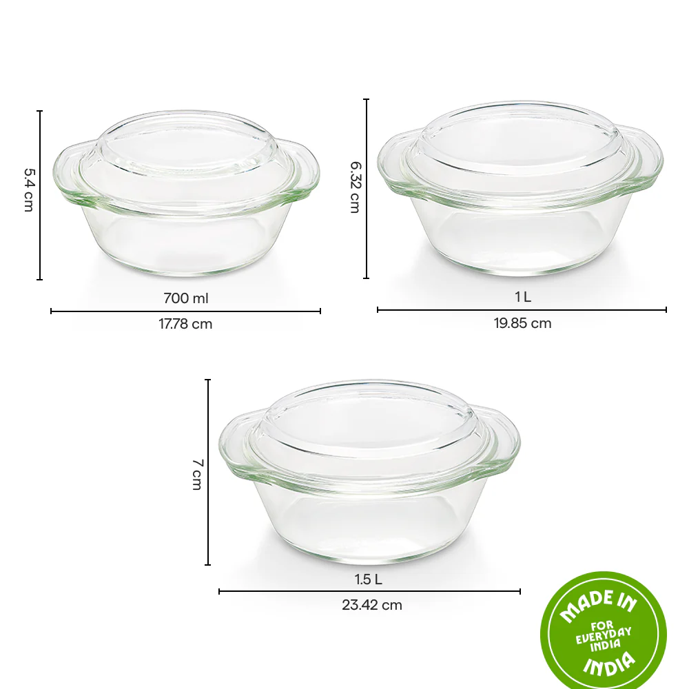 Round Casserole Set of 3 with Lid - Image 3