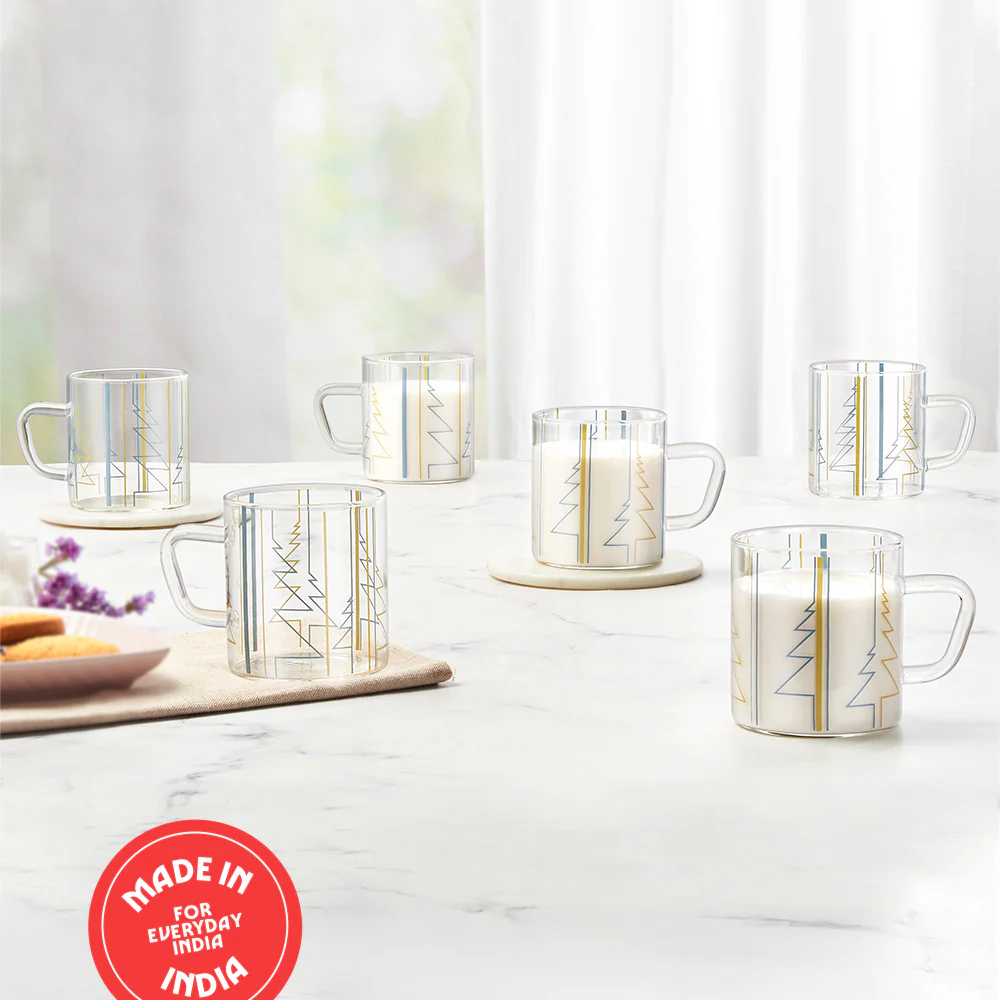 Borosil Sintra Classic Glass Mug Set - Image 4
