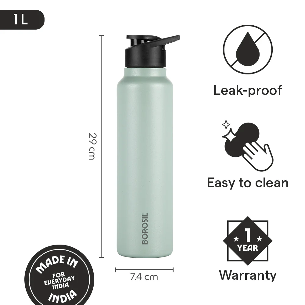 SipFresh Stainless Steel Single Wall Bottle, Mint - Image 11