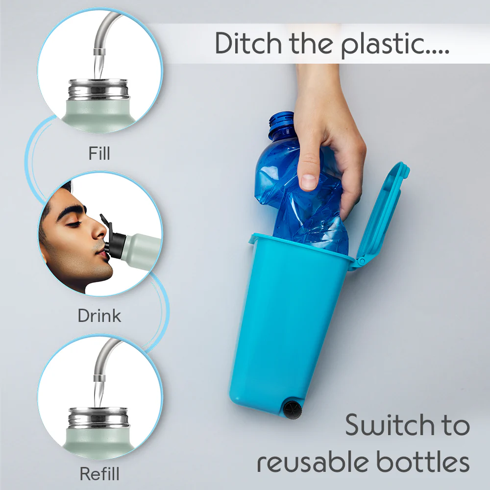 SipFresh Stainless Steel Single Wall Bottle, Mint - Image 8