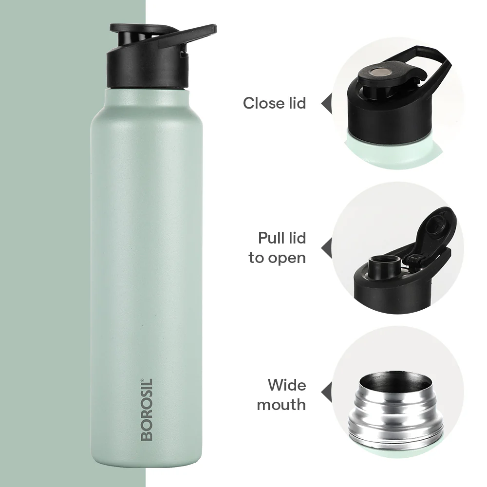 SipFresh Stainless Steel Single Wall Bottle, Mint - Image 7