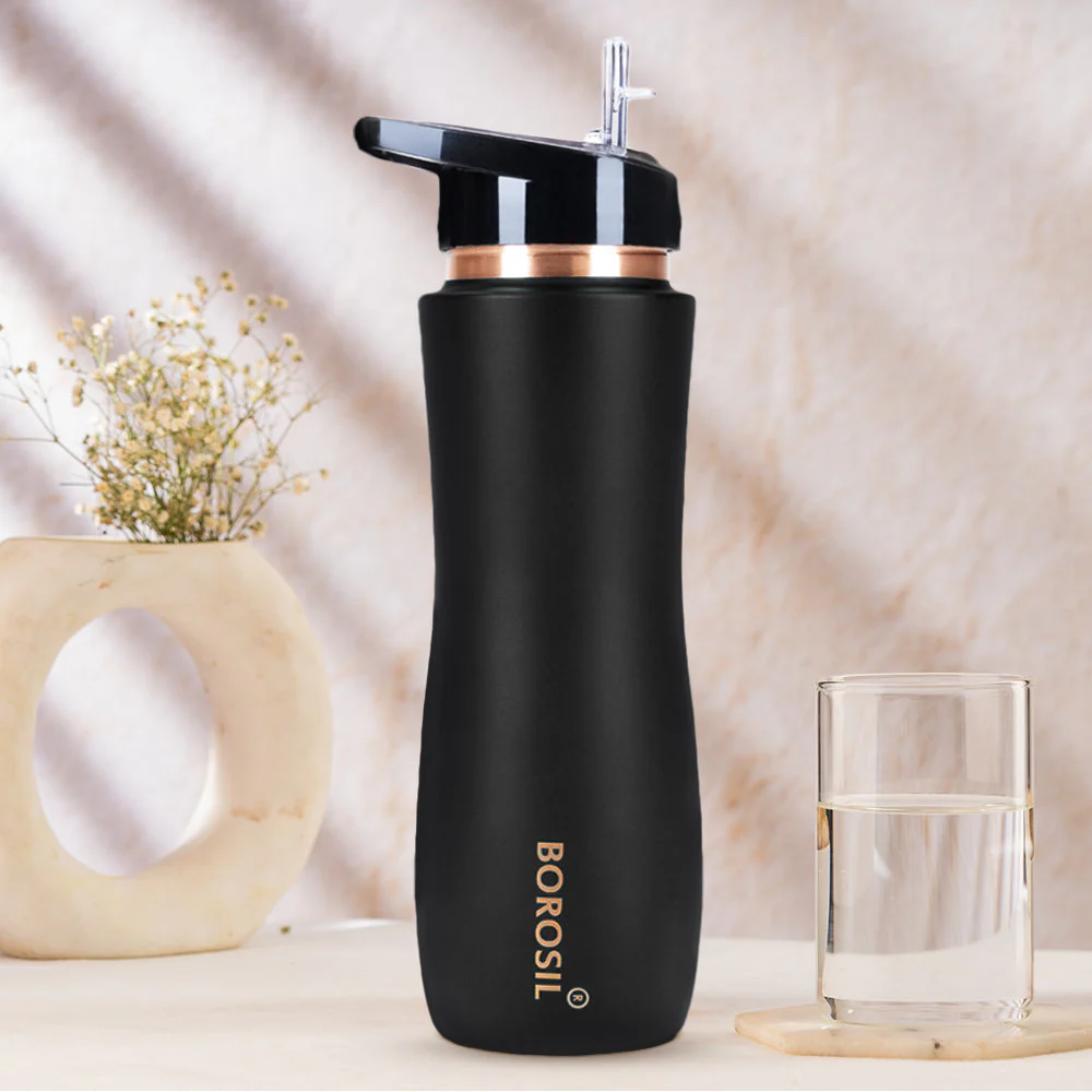 Personalised Sipper Copper Bottle, Black - Image 10