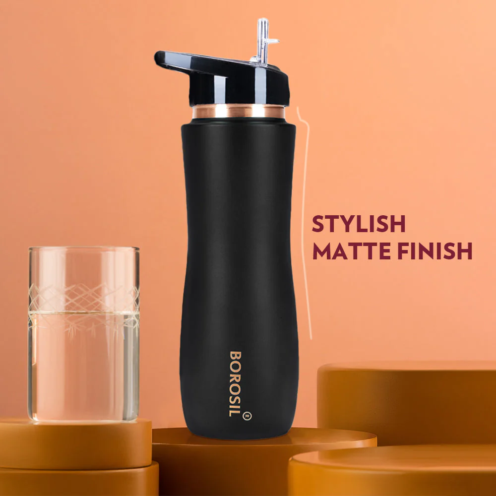 Personalised Sipper Copper Bottle, Black - Image 3