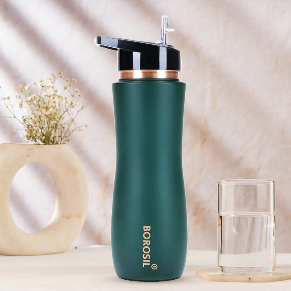 Personalised Sipper Copper Bottle, Green - Image 10