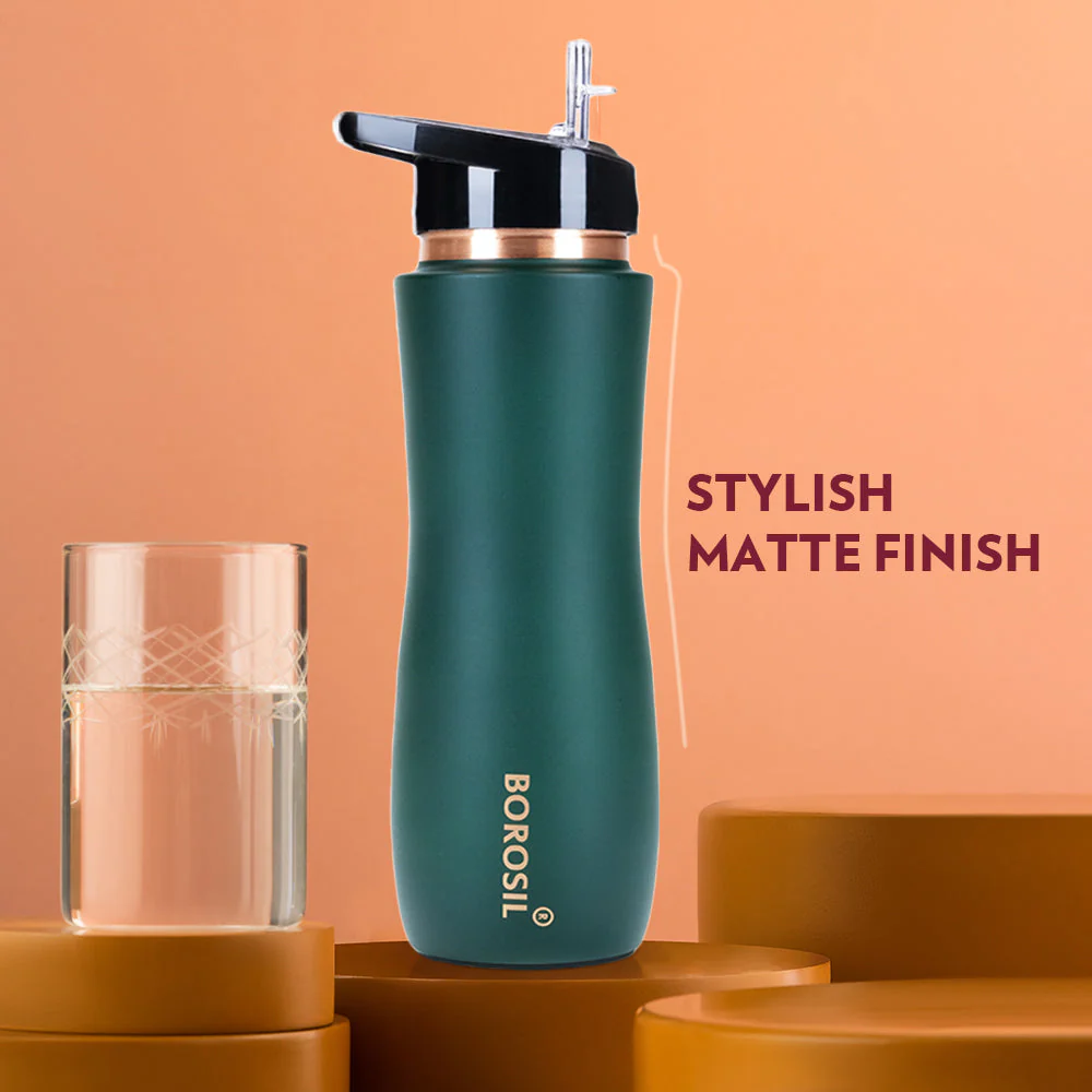 Personalised Sipper Copper Bottle, Green - Image 3