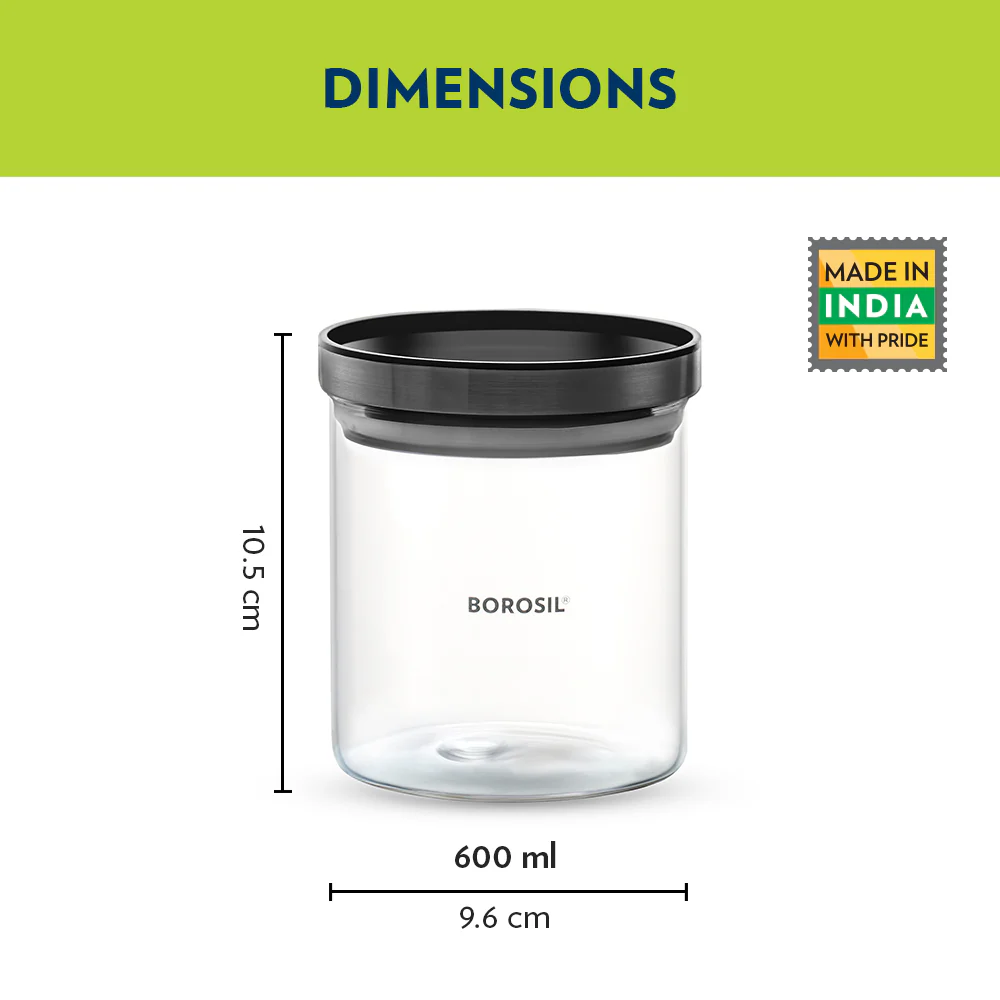 Stack and Store Classic Glass Jar with Black PP Lid - Image 3