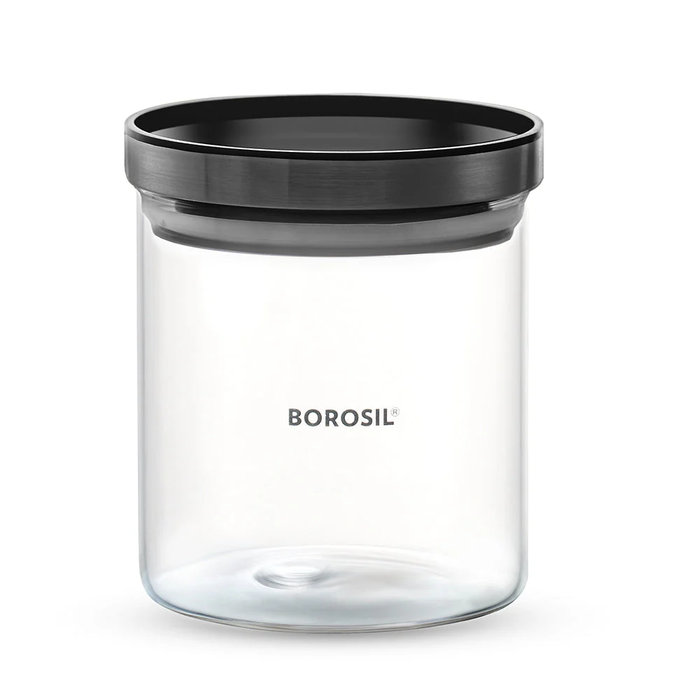 Stack n Store Airtight Glass Jar with Black PP lid, Personalise - Image 3
