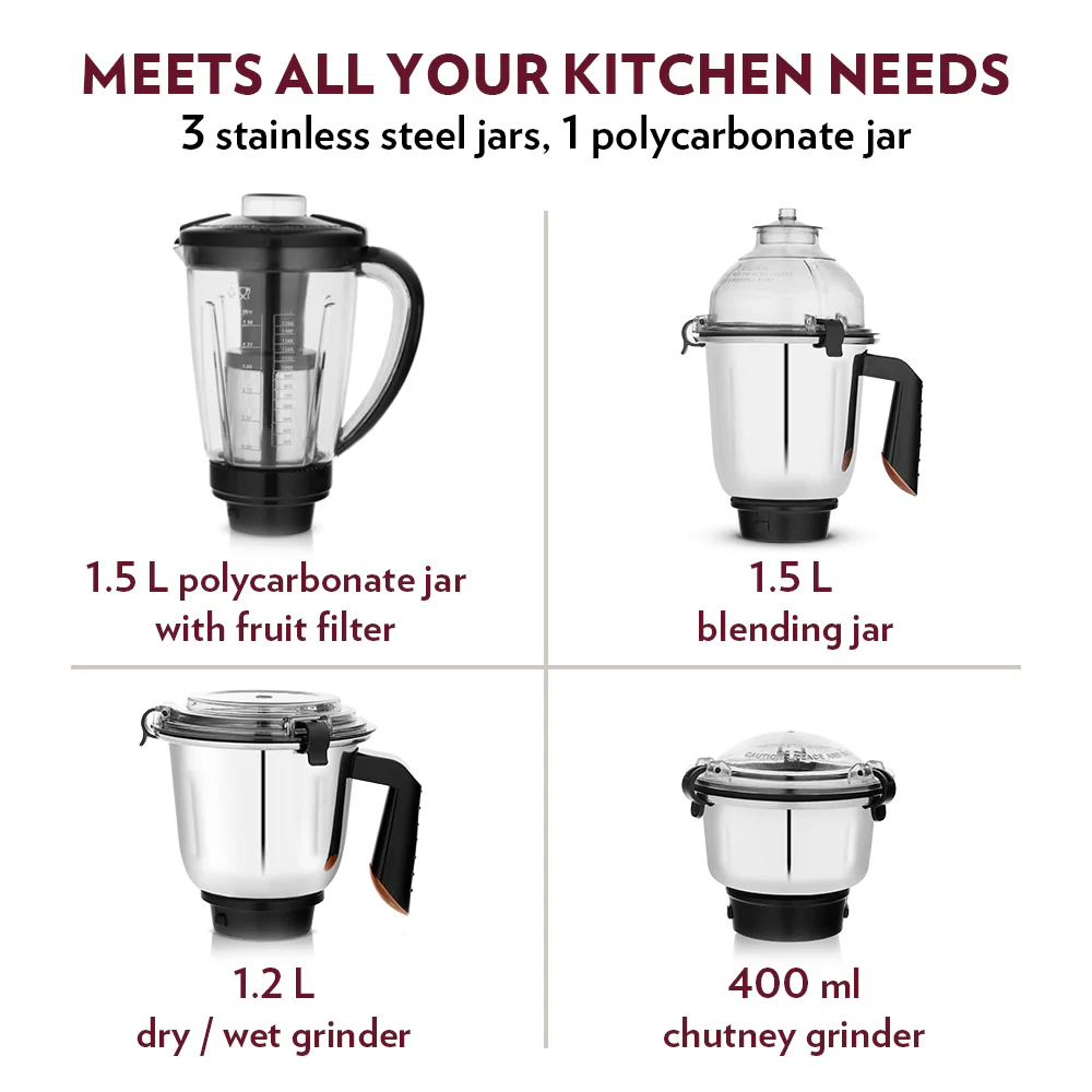 Super Mixer Grinder, Black - Image 6