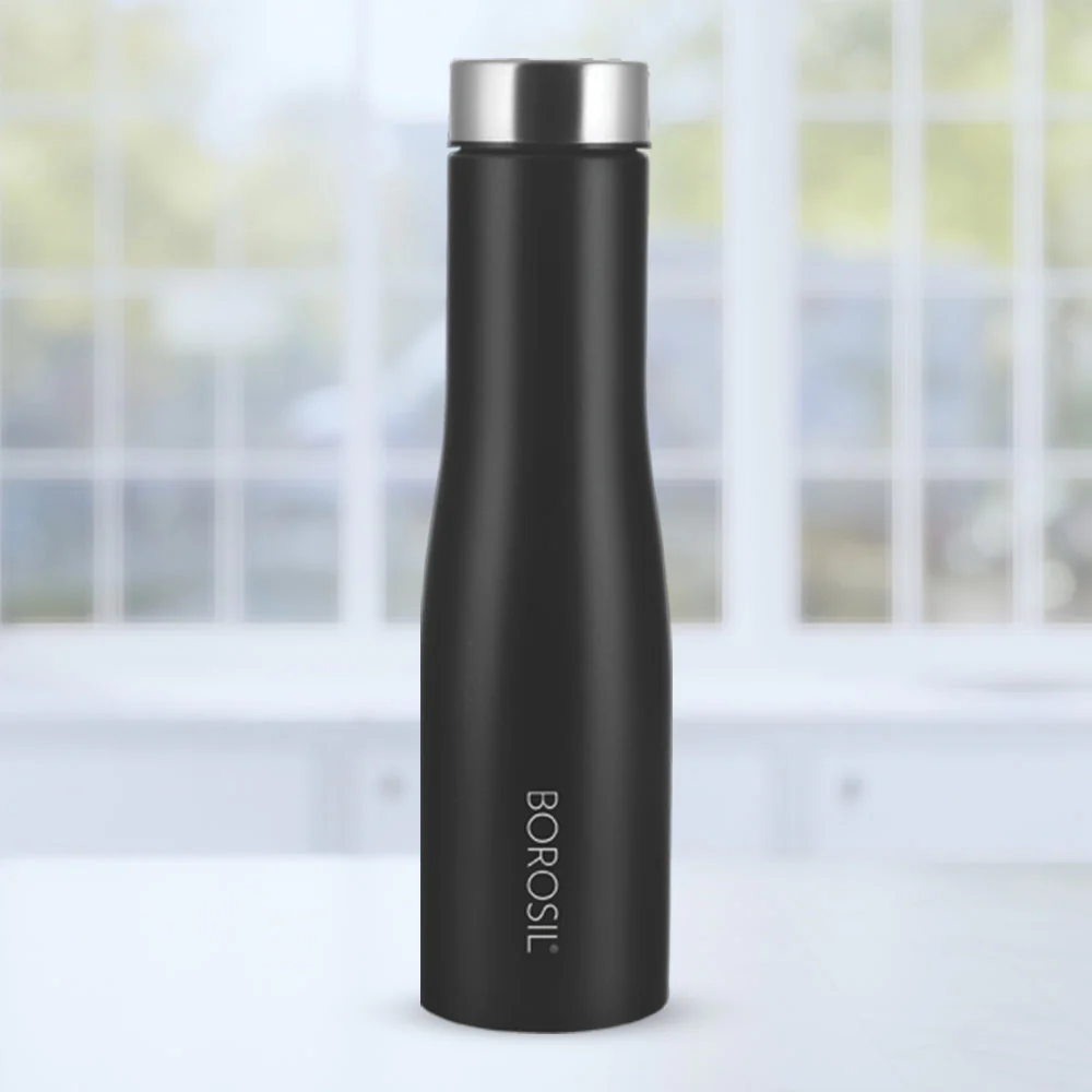 Swan Stainless Steel Single Wall Bottle, Black