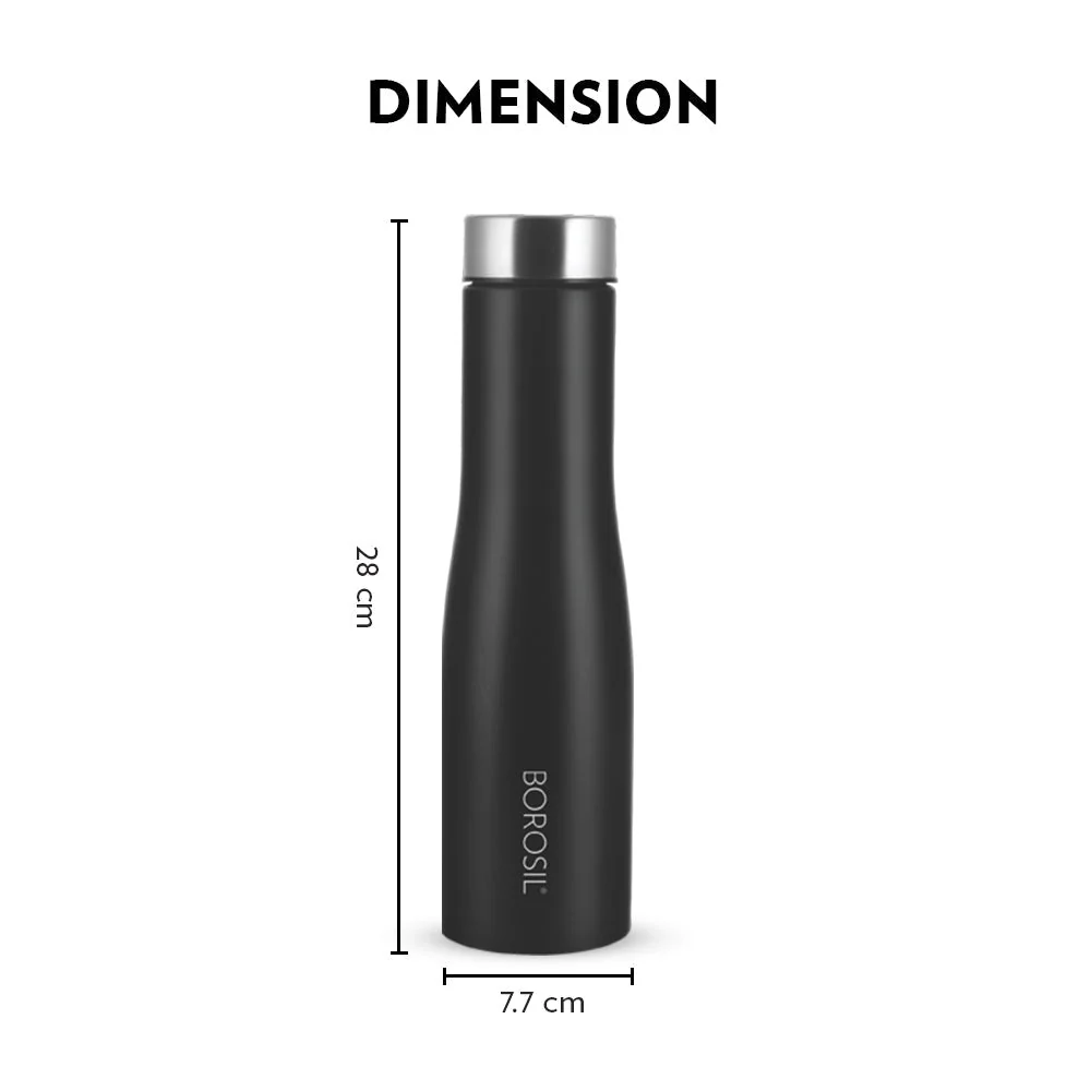 Swan Stainless Steel Single Wall Bottle, Black - Image 2