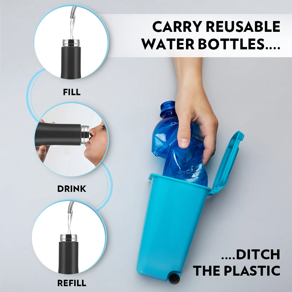 Swan Stainless Steel Single Wall Bottle, Black - Image 4