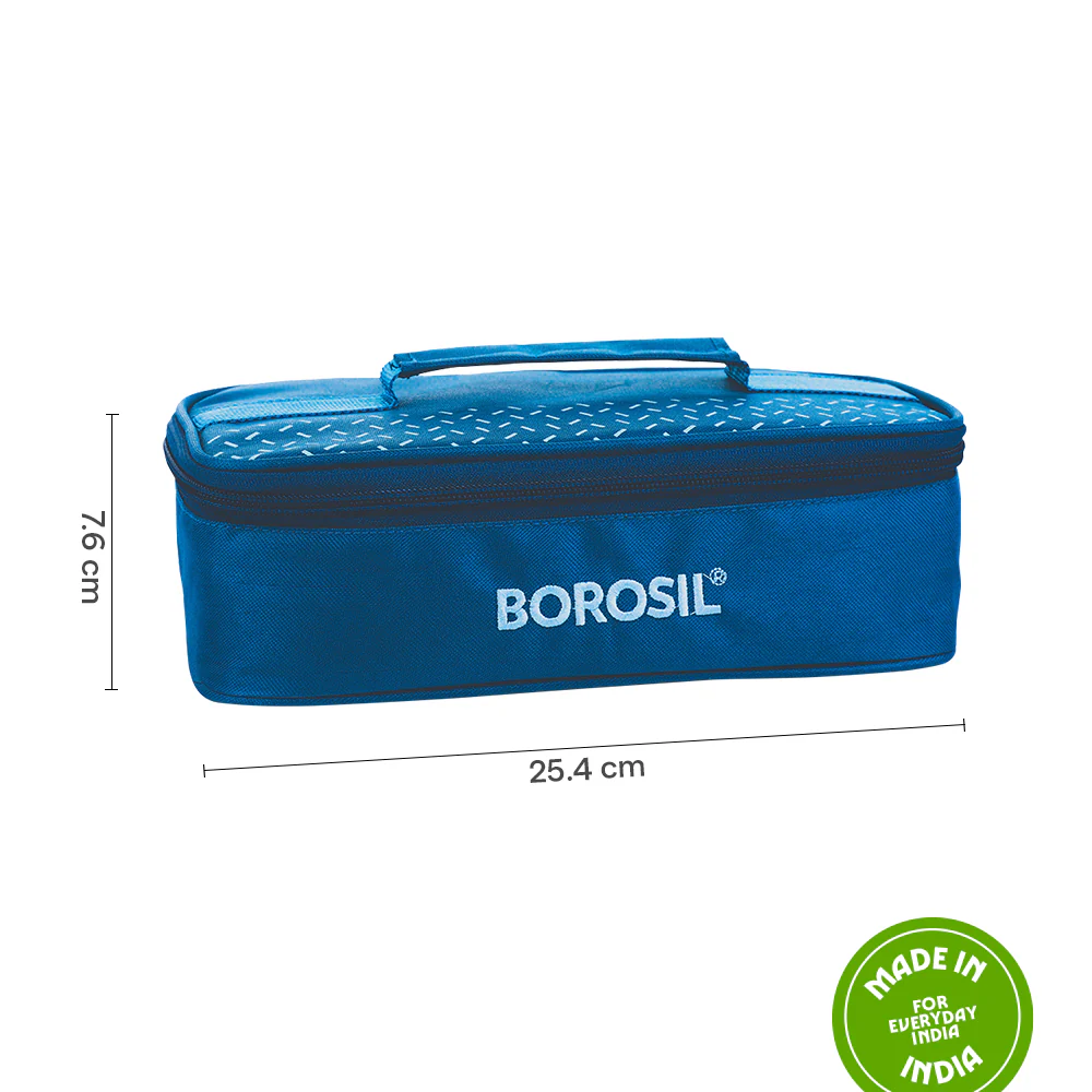 Borosil Teal Flat Lunch Bag, Square, For Set of 2, (320ml) (Only Bag) - Image 3