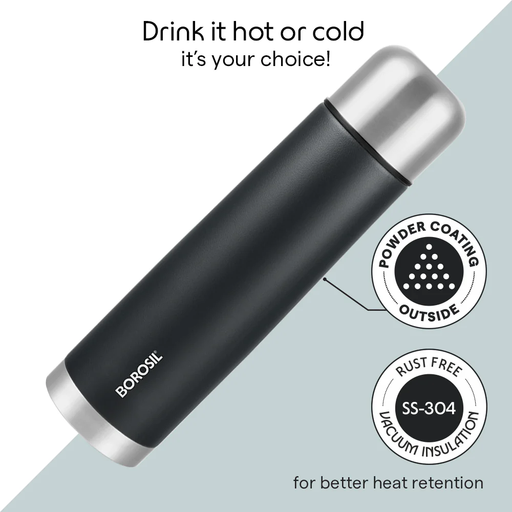 Thermo Double Wall Bottle, Matte Black - Image 5