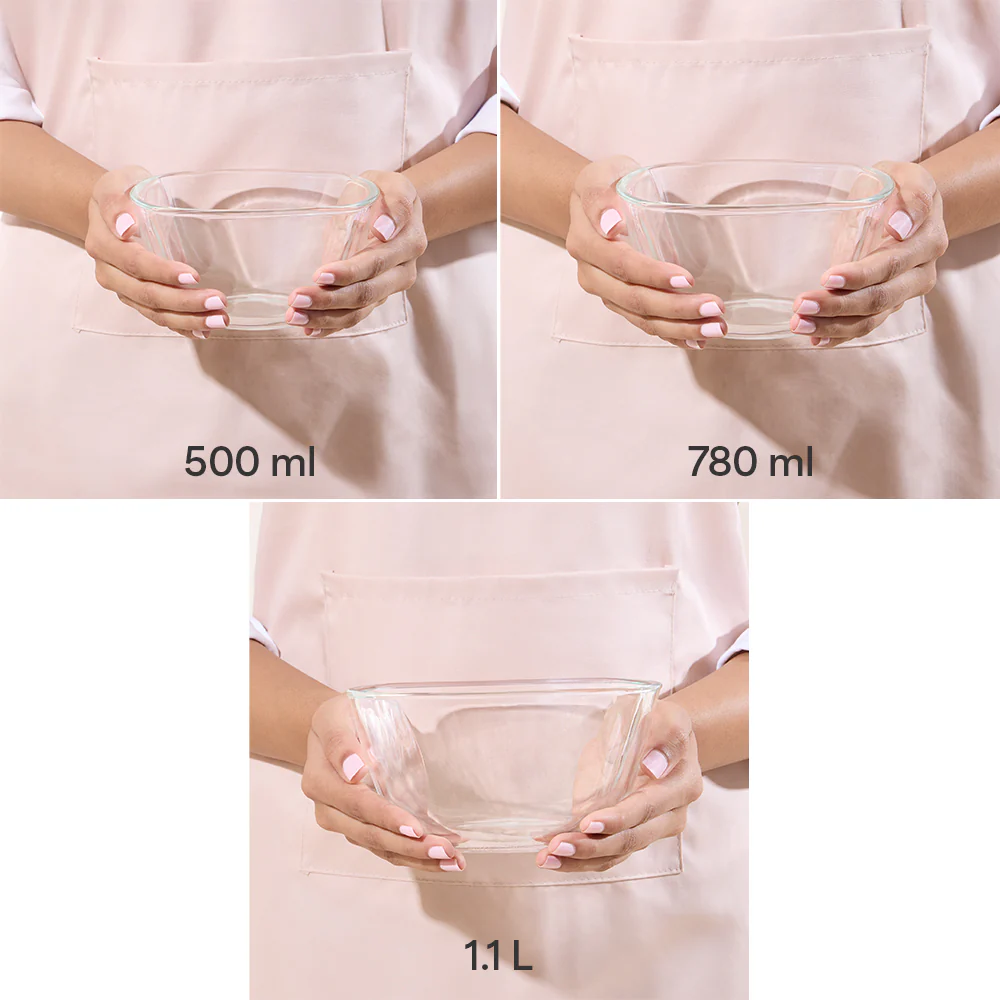Borosil Tuff-Glass Square Mixing & Serving Bowl Set - Image 5