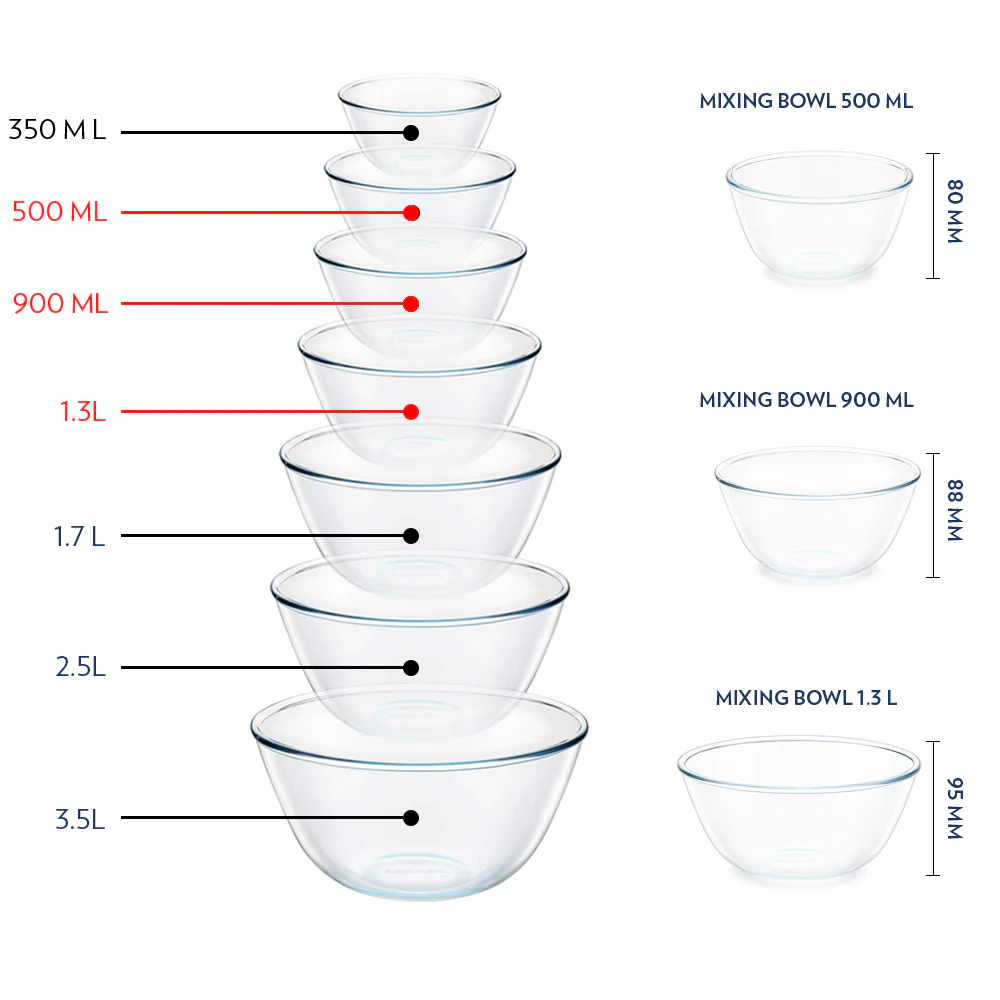 Borosil Tuff-Glass Everyday Mixing & Serving Bowl Set - Image 3