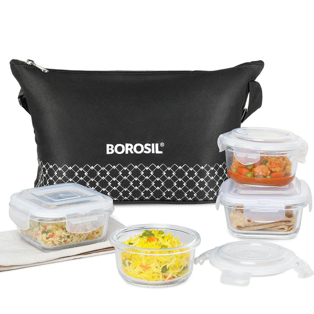 Zeal Daisy Universal Glass Lunch Box, Black - Image 2