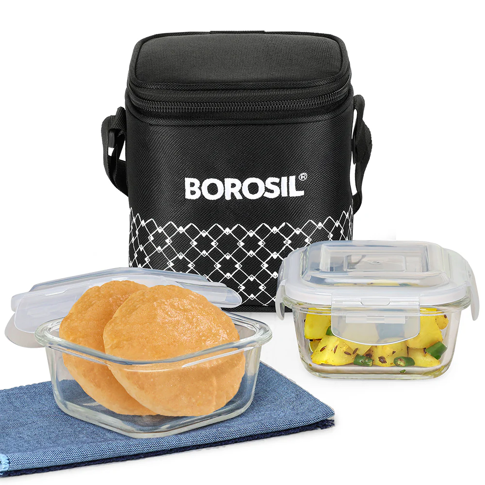 Zeal Square Glass Lunch Box, Black - Image 2