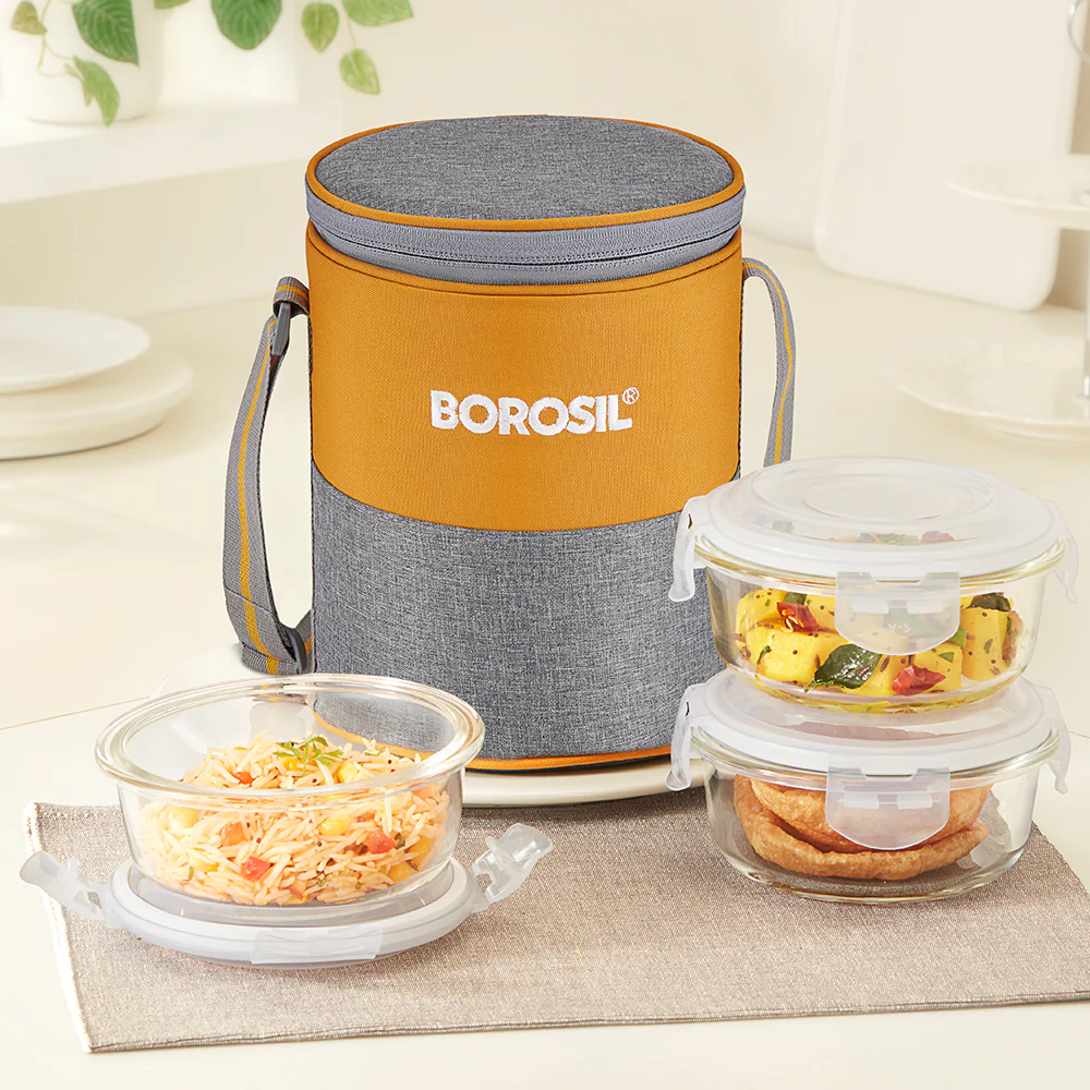Zest Round Glass Lunch Box