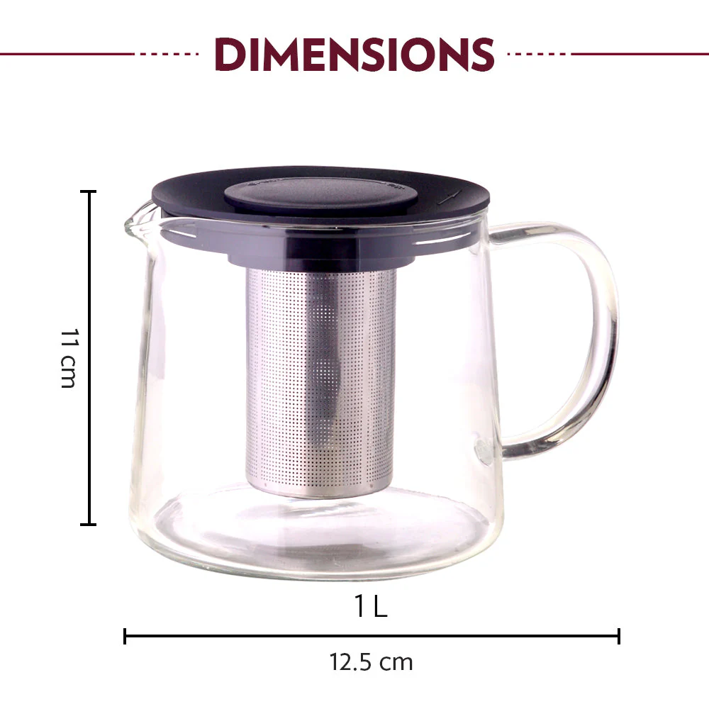 Borosil Carafe with Infuser, Black - Image 2