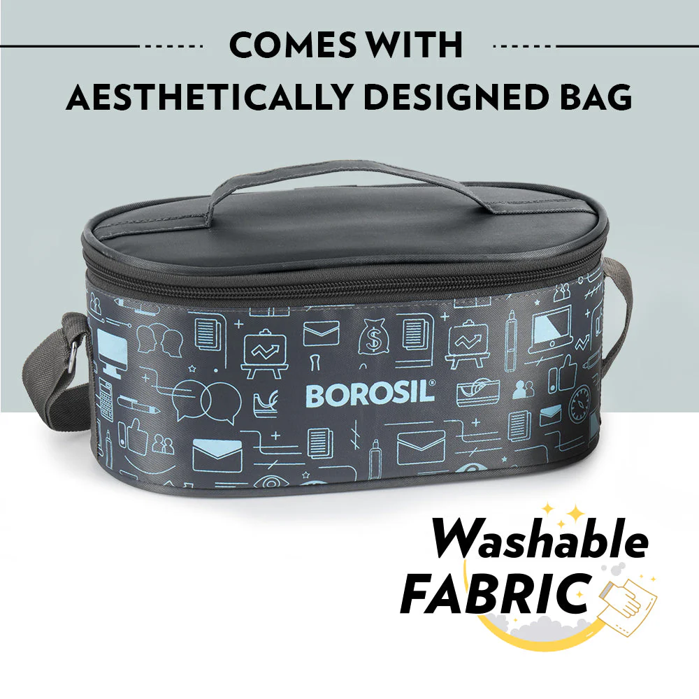 Carryfresh Round Stainless Steel Lunchbox, Silver - Image 5