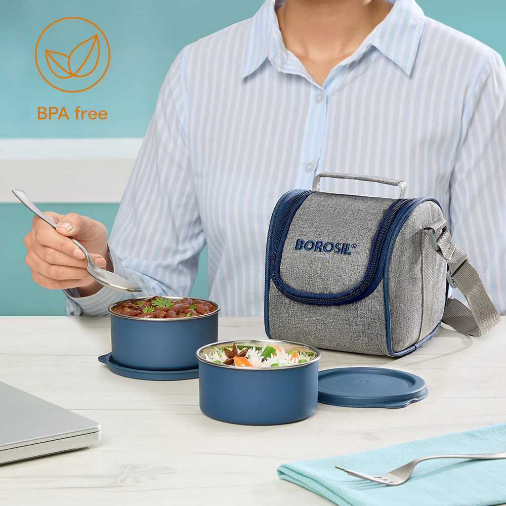 Carrymore Microwave Safe Round Stainless Steel Lunch Box - Image 6