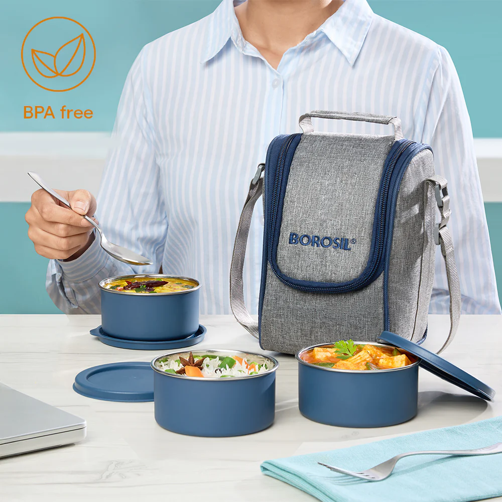 Carrymore Microwave Safe Round Stainless Steel Lunch Box - Image 6